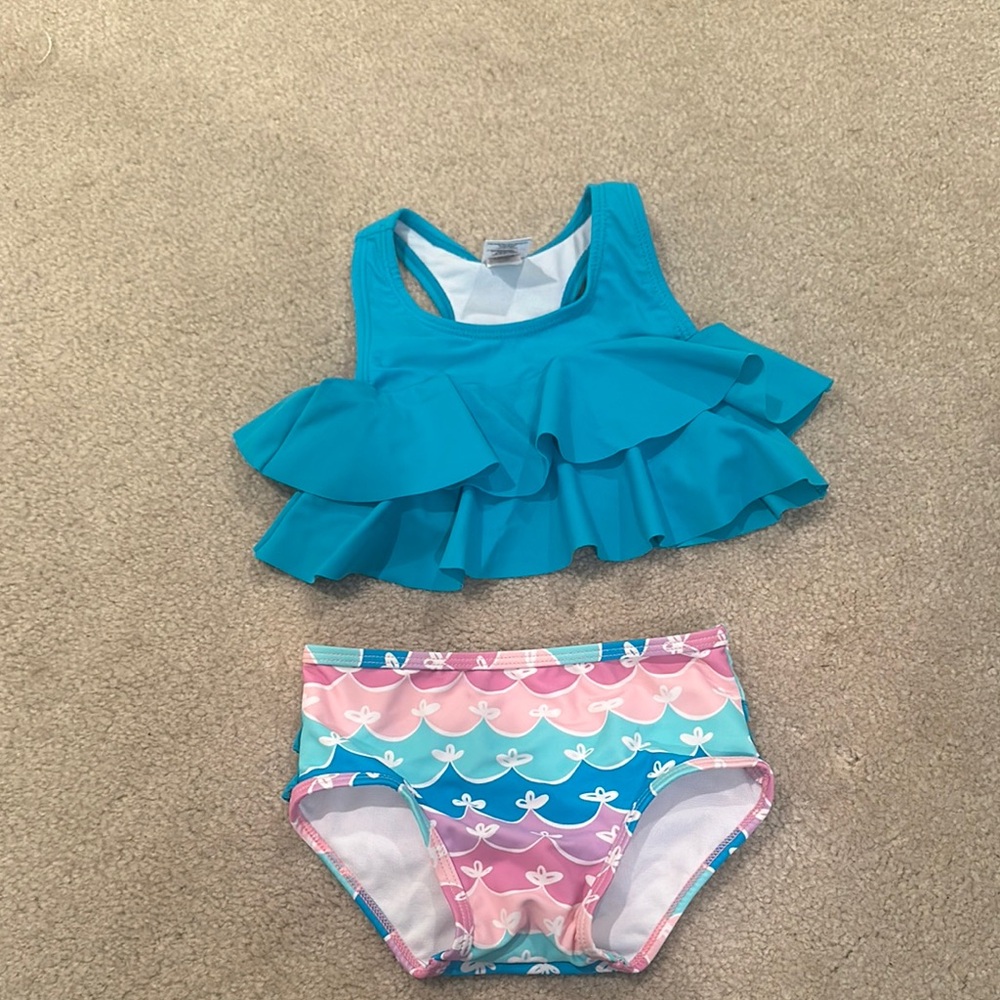 Teal Ruffle butts Bikini Set - Picture 2 of 4